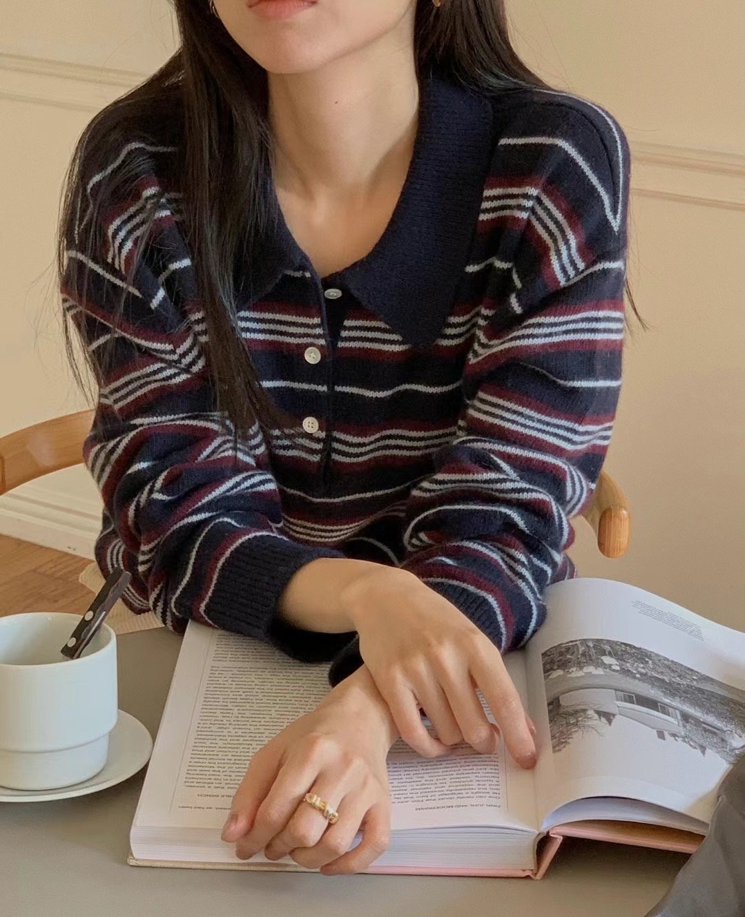 LIBRE韓國直郵東大門實拍女裝新款25春夏職業真品休閑針織衫LIBRE針織衫圖色3