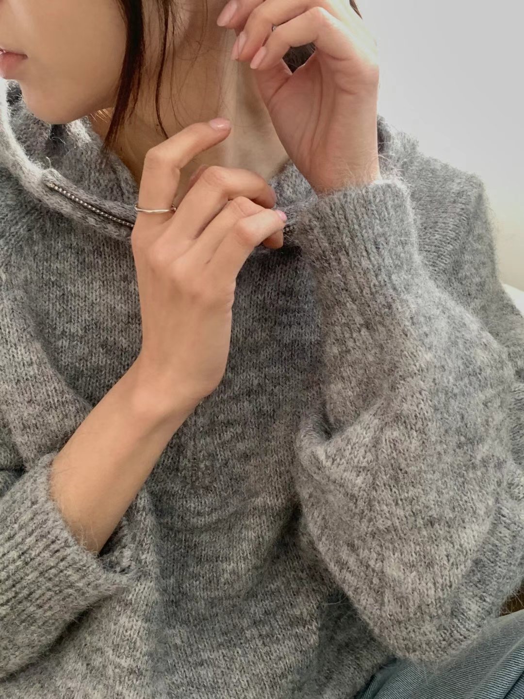LIBRE韓國直郵東大門實拍女裝新款休閑推薦熱賣職業毛衣兜帽LIBRE毛衣