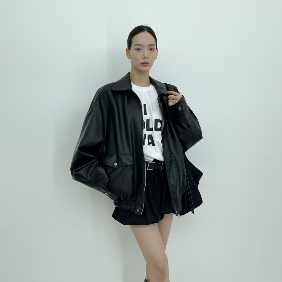 D2/A2韓國直郵東大門實拍女裝新款職業25春夏休閑夾克皮革D2/A2夾克