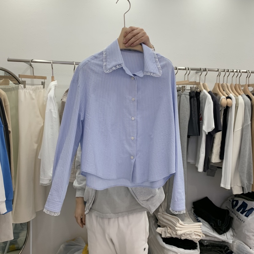 LELEN韓國直郵東大門實拍女裝新品人氣時尚推薦真品襯衫蕾絲衫LELEN襯衫/蕾絲衫圖色2
