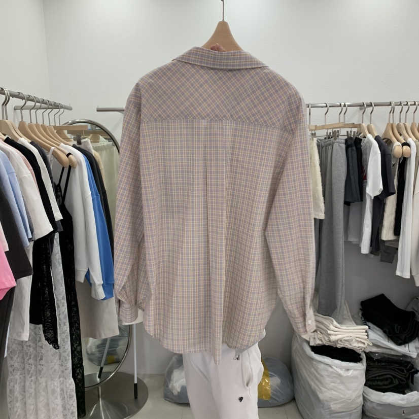 LELEN直郵韓國代購女裝新品真品25春夏熱賣人氣襯衫蕾絲衫格紋LELEN襯衫/蕾絲衫