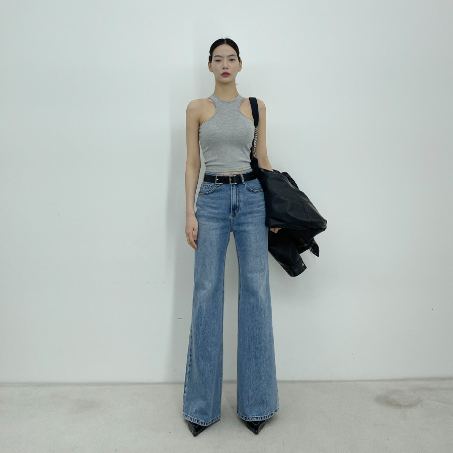 D2/A2韓國直郵東大門代購女裝新品25春夏推薦職業牛仔褲喇叭D2/A2牛仔褲