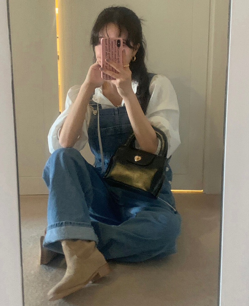 WOOD韓國直郵東大門代購女裝新品熱賣時尚推薦背帶褲工裝褲WOOD背帶褲