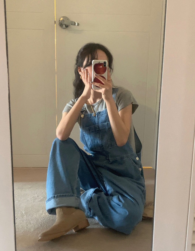 WOOD韓國直郵東大門代購女裝新品熱賣時尚推薦背帶褲工裝褲WOOD背帶褲