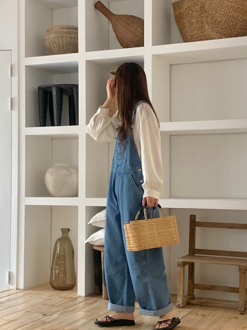 WOOD韓國直郵東大門代購女裝新品熱賣時尚推薦背帶褲工裝褲WOOD背帶褲