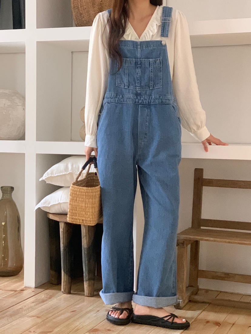 WOOD韓國直郵東大門代購女裝新品熱賣時尚推薦背帶褲工裝褲WOOD背帶褲