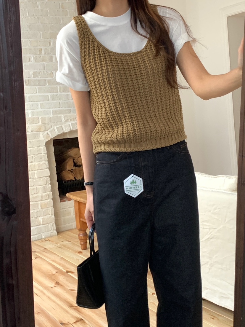 WOOD東大門直郵女裝新品休閑職業熱賣真品25春夏時尚吊帶背心WOOD吊帶/背心