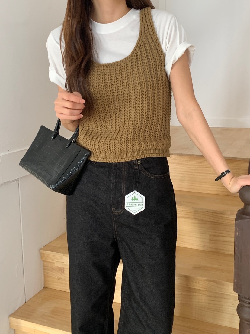 WOOD東大門直郵女裝新品休閑職業熱賣真品25春夏時尚吊帶背心WOOD吊帶/背心