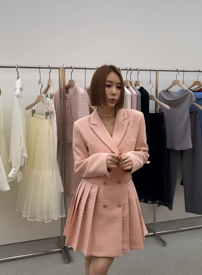 JUJU韓國直郵女裝新款人氣25春夏推薦時尚熱賣職業中長款大衣JUJU中長款大衣
