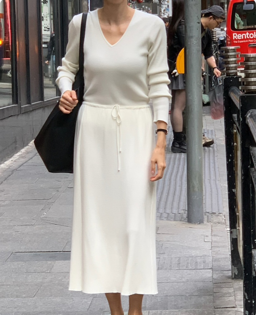 A Flan韓國代購女士新款休閑職業熱賣時尚真品25春夏人氣長裙A Flan長裙