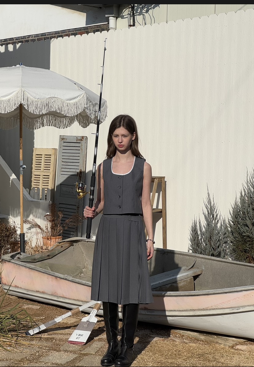 BIEN GARDER韓國代購女裝新款熱賣職業推薦半身裙中短裙褶皺BIEN GARDER半身裙/中短裙