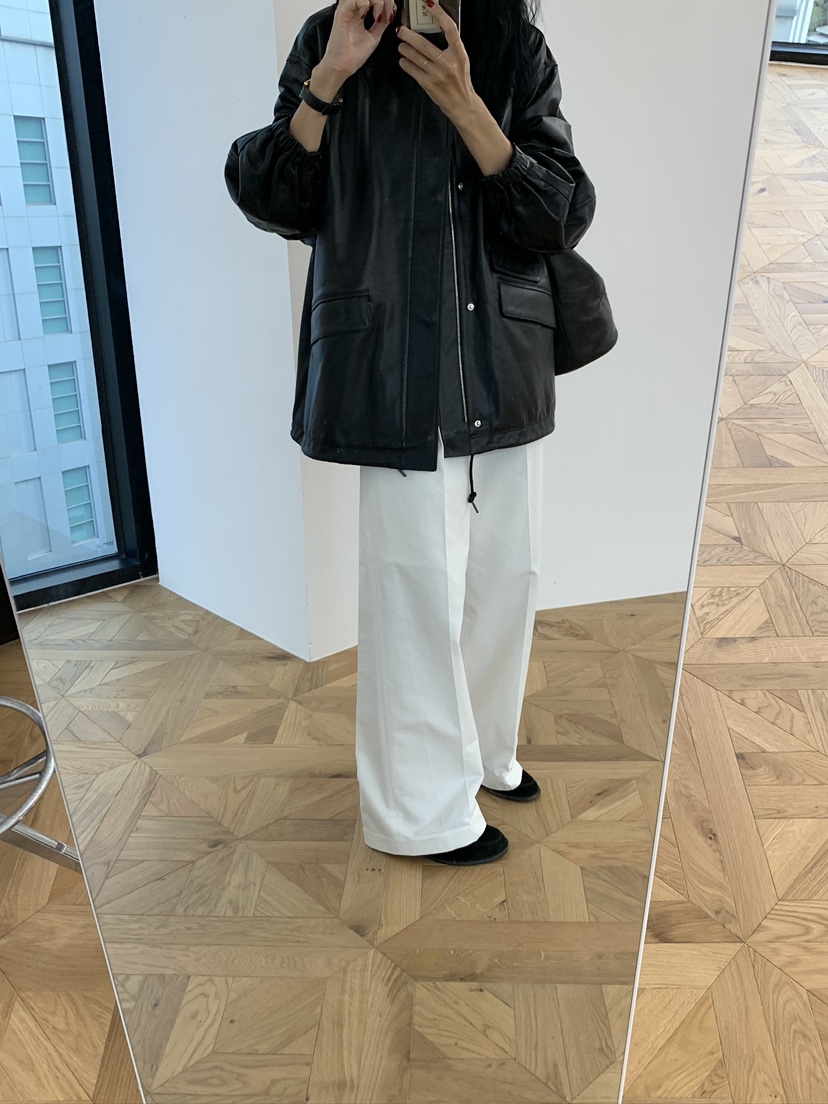 A Flan韓國代購女士新款人氣25春夏休閑熱賣職業推薦皮衣口袋AFN/A Flan皮衣