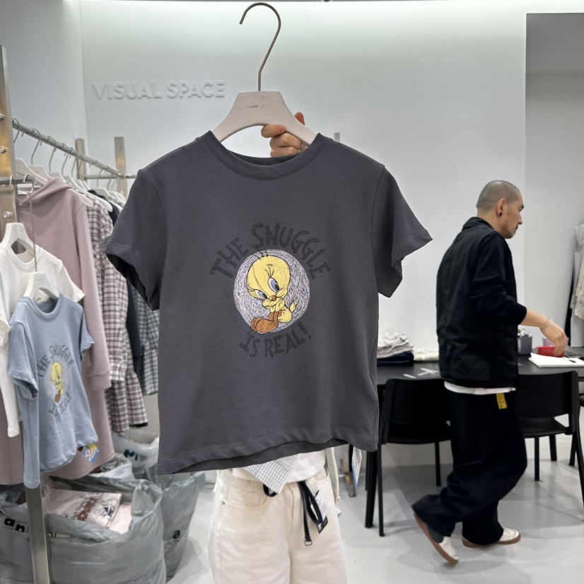 VISUAL SPACE韓國直郵女士新款25春夏真品休閑職業熱賣T恤VISUAL SPACET恤圖色2