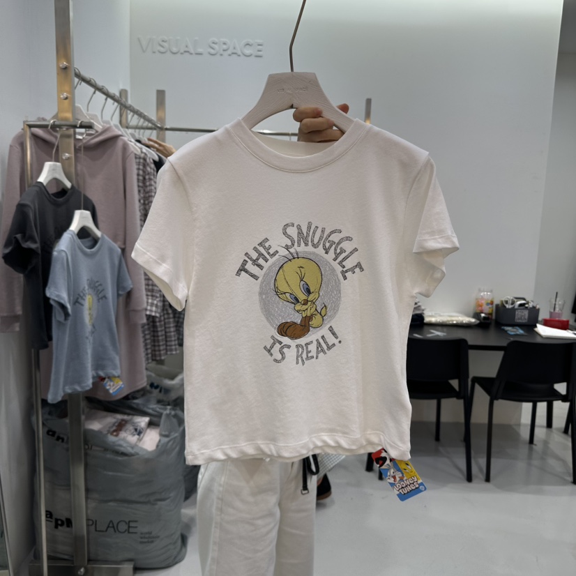 VISUAL SPACE韓國直郵女士新款25春夏真品休閑職業熱賣T恤VISUAL SPACET恤圖色3