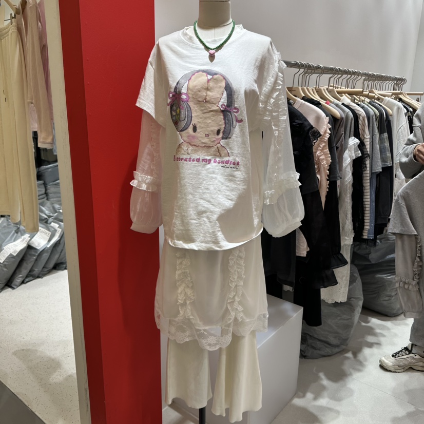 MINI UNNI韓國代購女裝新品人氣時尚休閑熱賣推薦長袖T恤兔子MINI UNNI長袖T恤
