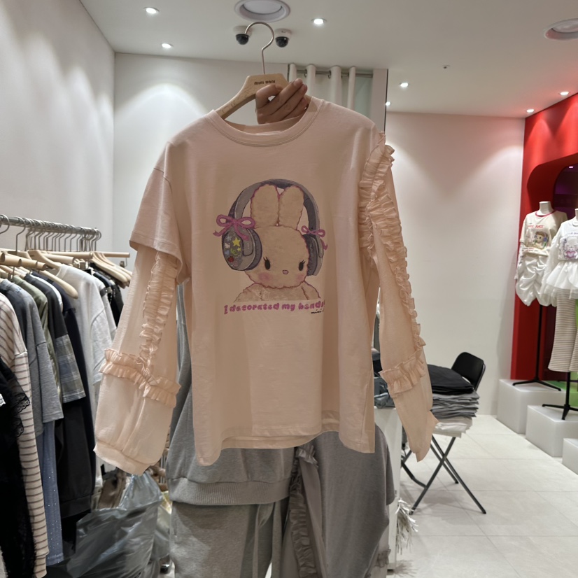 MINI UNNI韓國代購女裝新品人氣時尚休閑熱賣推薦長袖T恤兔子MINI UNNI長袖T恤圖色3