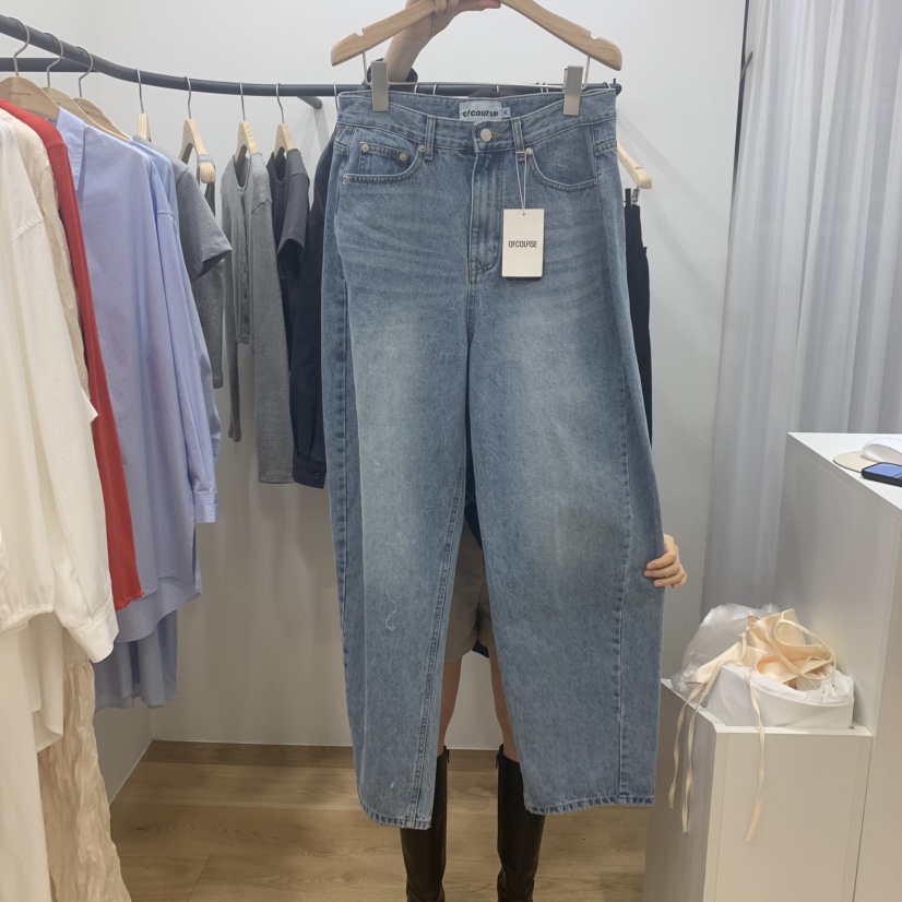 OFCOURSE韓國代購女士新款真品人氣熱賣職業25春夏時尚牛仔褲OFCOURSE牛仔褲