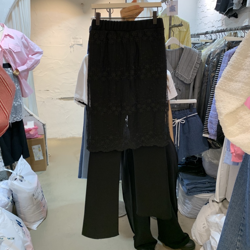 OZ韓國代購女士新品職業25春夏真品熱賣人氣裙褲假兩件蕾絲OZ.ounce裙褲