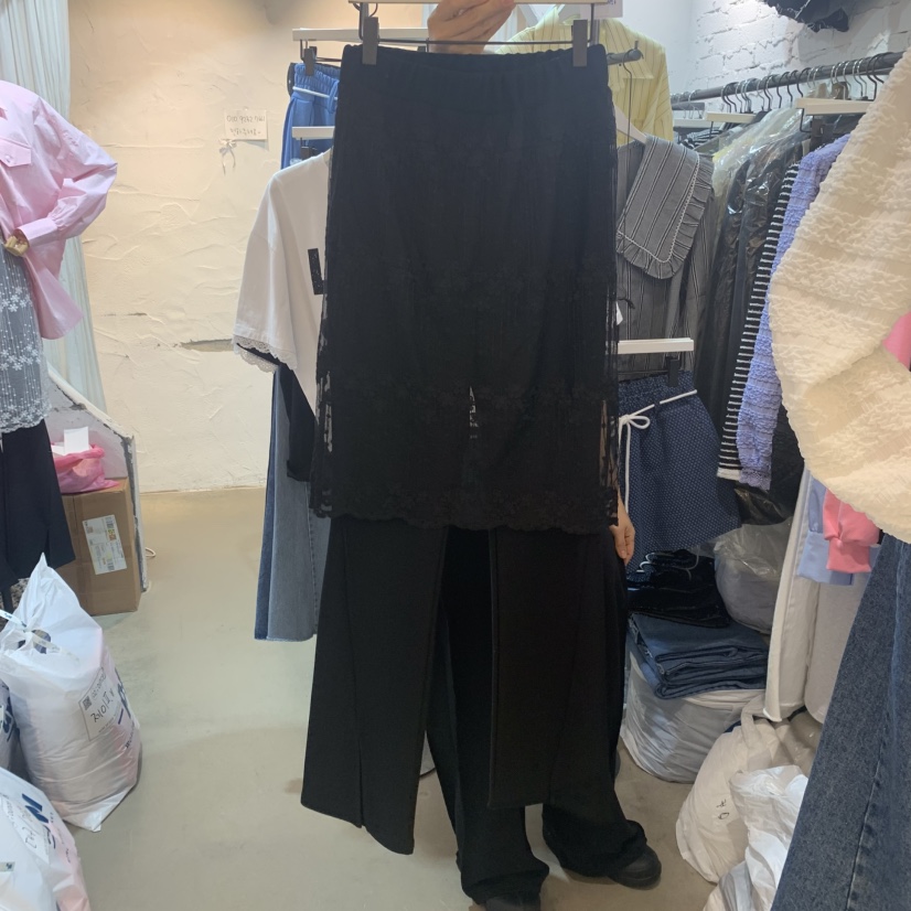 OZ韓國代購女士新品職業25春夏真品熱賣人氣裙褲假兩件蕾絲OZ.ounce裙褲圖色2
