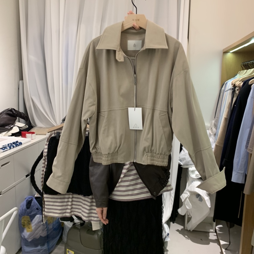 ALOT韓國代購女裝新品職業25春夏熱賣休閑真品時尚夾克麂皮A LOT夾克圖色1