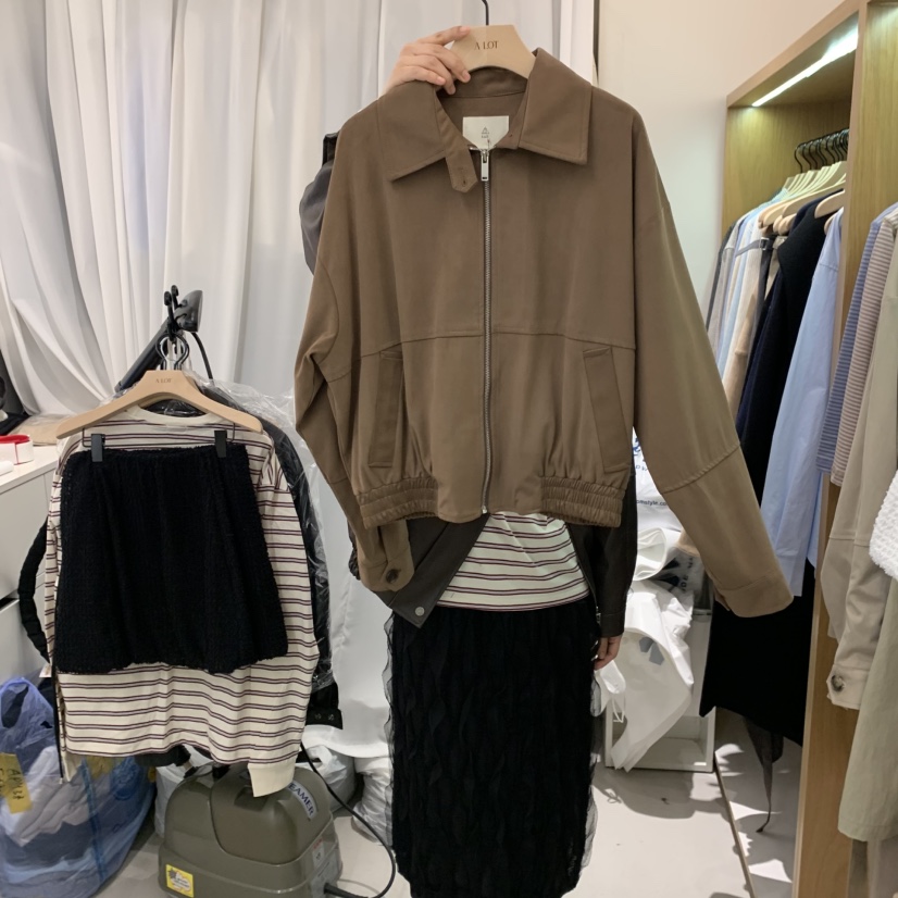 ALOT韓國代購女裝新品職業25春夏熱賣休閑真品時尚夾克麂皮A LOT夾克圖色2