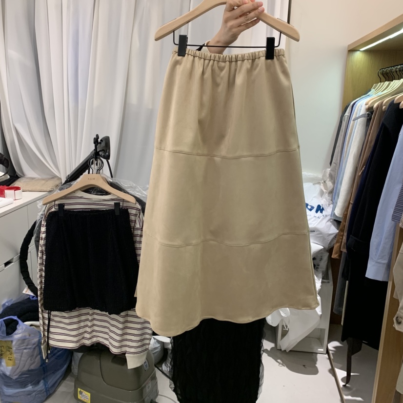 ALOT韓國直郵女裝新款休閑時尚25春夏半身裙中短裙麂皮綁帶A LOT半身裙/中短裙