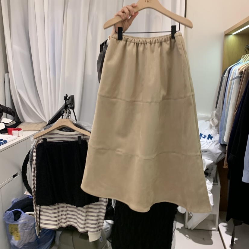 ALOT韓國直郵女裝新款休閑時尚25春夏半身裙中短裙麂皮綁帶A LOT半身裙/中短裙