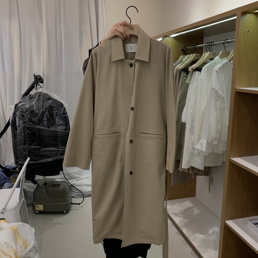 ALOT韓國直郵女士新款真品25春夏職業熱賣長款風衣包含腰帶A LOT長款風衣圖色2