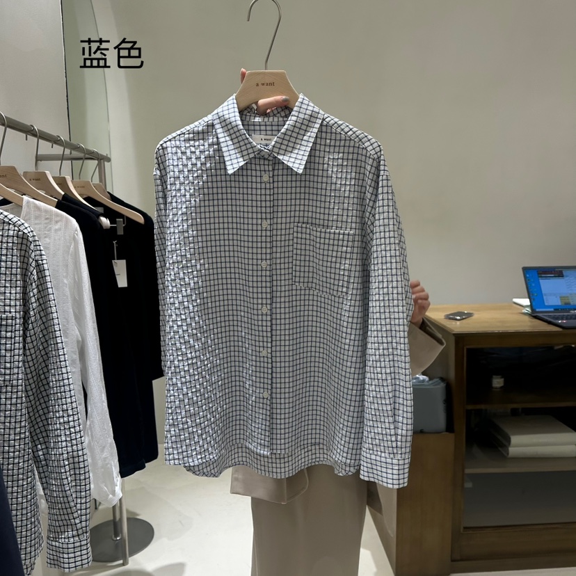 A WANT韓國直郵女士新品熱賣真品人氣休閑25春夏襯衫蕾絲衫A WANT襯衫/蕾絲衫圖色2