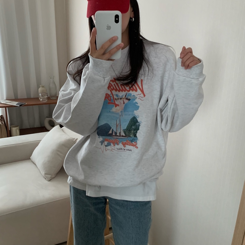 FROMJINI東大門代購女裝新品職業休閑真品時尚人氣25春夏衛衣FROMJINI衛衣