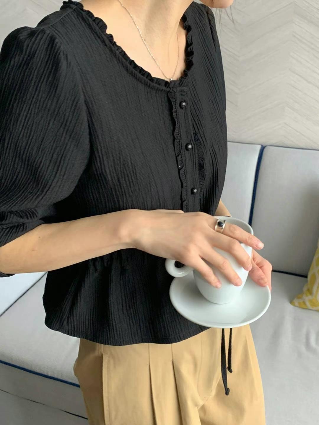 AREING韓國代購女士新款熱賣推薦人氣25春夏真品襯衫蕾絲衫AREING襯衫/蕾絲衫