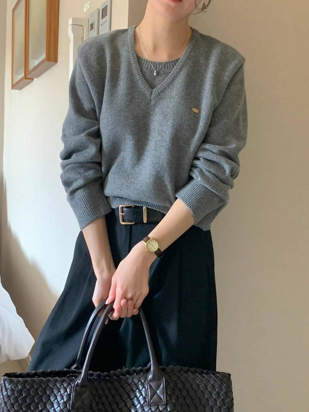 AREING韓國直郵女士新款熱賣真品25春夏職業人氣休閑時尚毛衣AREING毛衣
