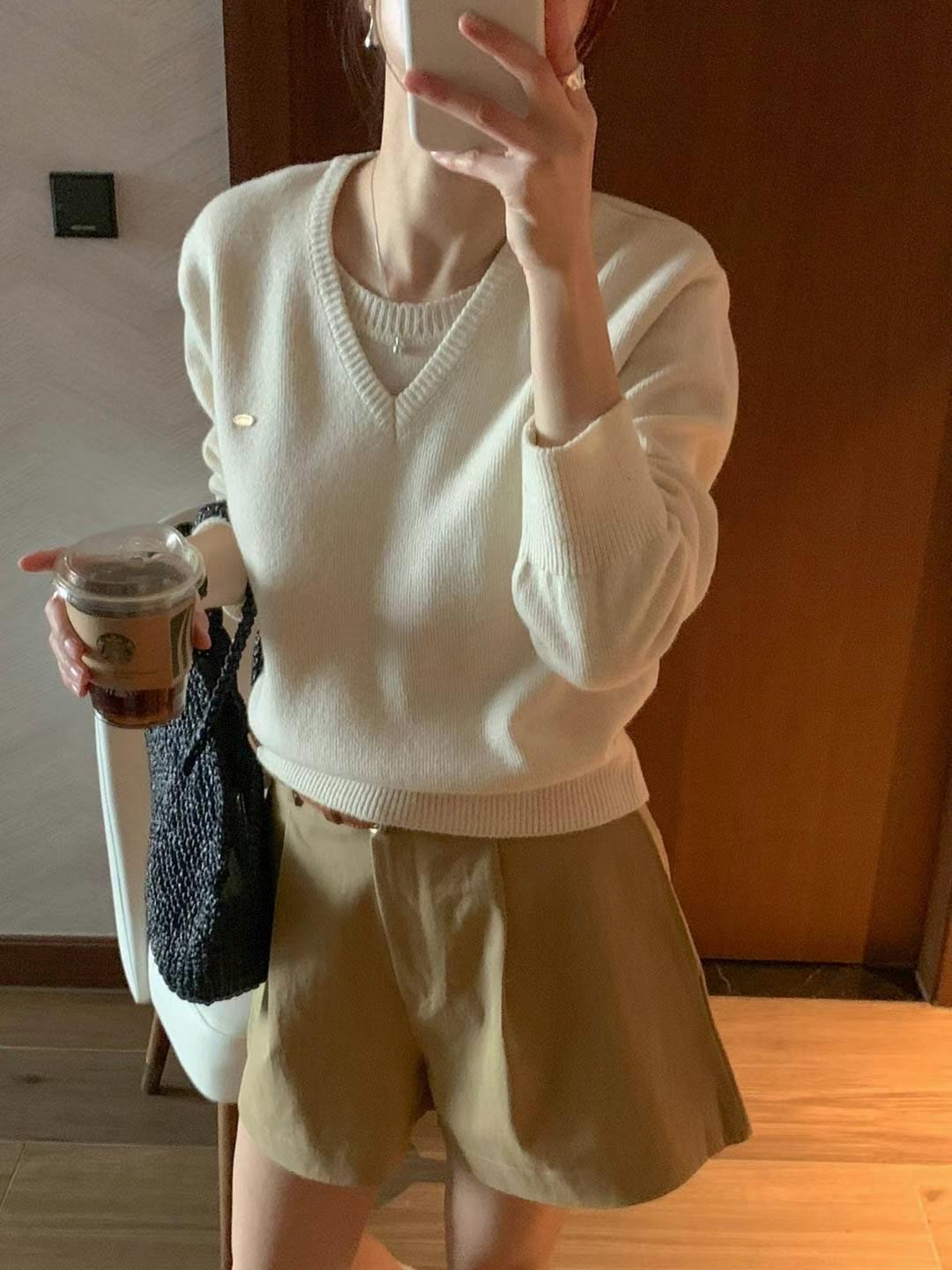 AREING韓國直郵女士新款熱賣真品25春夏職業人氣休閑時尚毛衣AREING毛衣