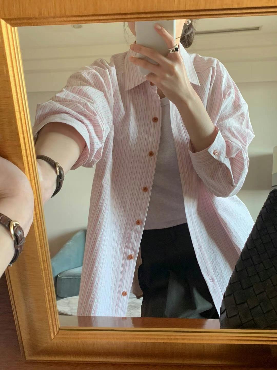 AREING韓國代購女裝新款25春夏真品時尚職業休閑襯衫蕾絲衫AREING襯衫/蕾絲衫