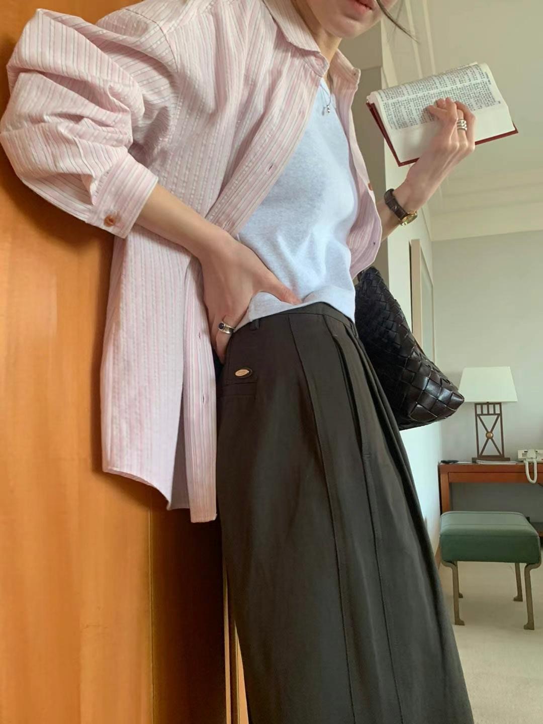 AREING韓國代購女裝新款25春夏真品時尚職業休閑襯衫蕾絲衫AREING襯衫/蕾絲衫