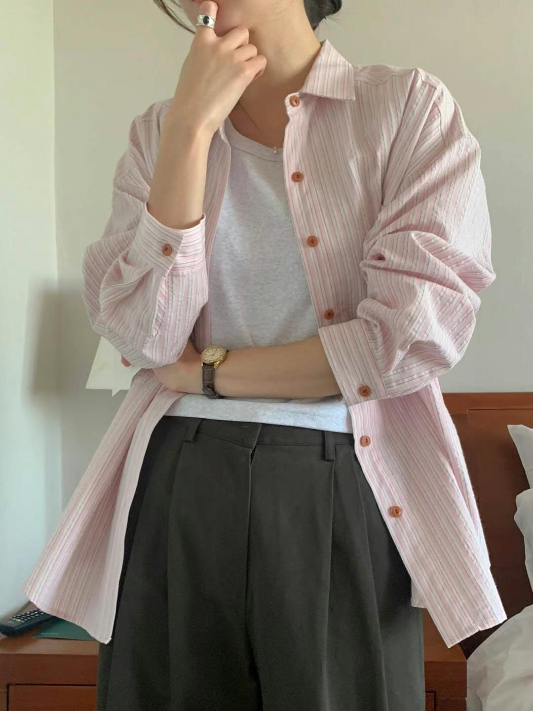AREING韓國代購女裝新款25春夏真品時尚職業休閑襯衫蕾絲衫AREING襯衫/蕾絲衫