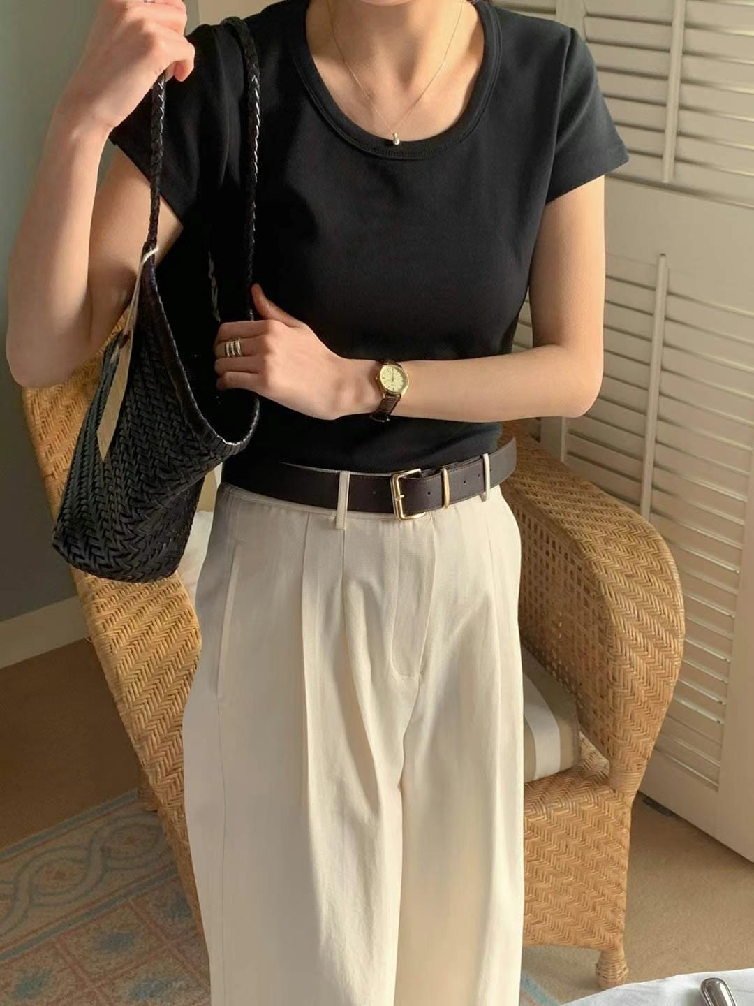 AREING東大門實拍女裝新款25春夏職業時尚休閑真品人氣推薦T恤AREINGT恤圖色4