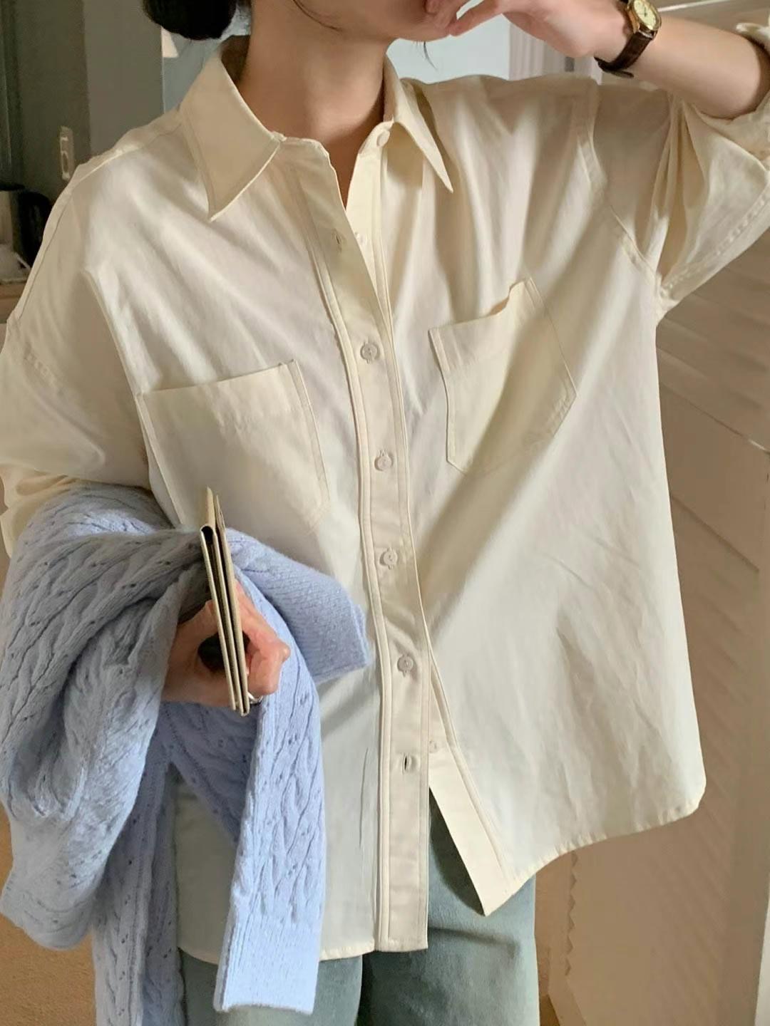 AREING東大門直郵女士新款人氣職業25春夏休閑熱賣襯衫蕾絲衫AREING襯衫/蕾絲衫圖色2
