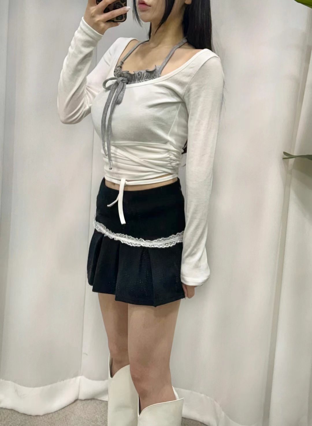 BOY MEET GIRL-T韓國代購女裝新品休閑職業人氣真品長袖T恤BOY MEET GIRL-T長袖T恤