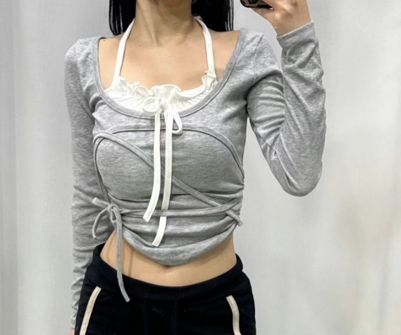 BOY MEET GIRL-T韓國代購女裝新品休閑職業人氣真品長袖T恤BOY MEET GIRL-T長袖T恤