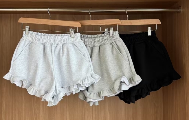 GRIGO東大門代購女裝新品熱賣25春夏真品休閑人氣短褲荷葉邊GRIGO短褲圖色3左三色