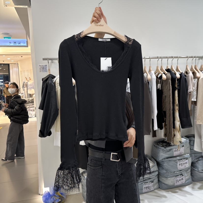 RENDER韓國直郵東大門實拍女裝新品熱賣職業真品推薦長袖T恤RENDER長袖T恤圖色2