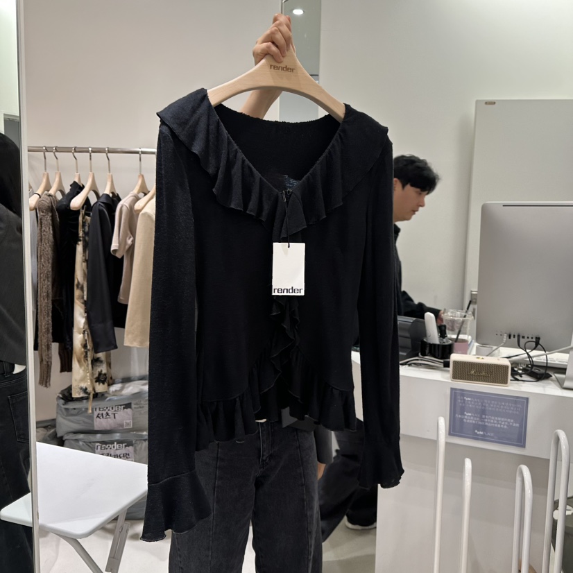 RENDER韓國直郵東大門實拍女裝新款25春夏人氣真品長袖T恤開衫RENDER長袖T恤圖色2