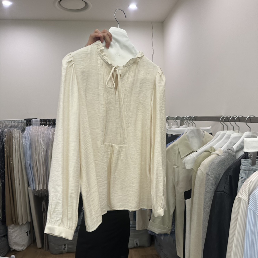 AGO直郵韓國代購女裝新款人氣休閑25春夏推薦職業襯衫蕾絲衫AGO襯衫/蕾絲衫圖色1