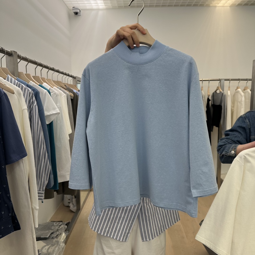 LTMS直郵韓國代購女裝新品職業25春夏熱賣時尚休閑推薦長袖T恤LTMS長袖T恤