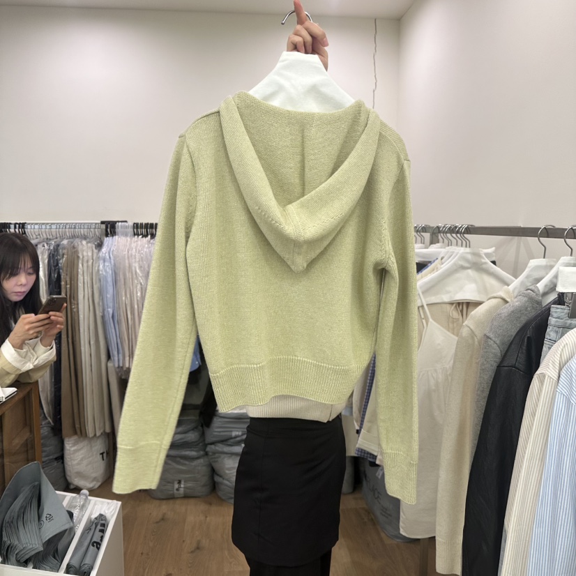 AGO韓國直郵女裝新品休閑真品25春夏推薦職業人氣針織衫兜帽AGO針織衫