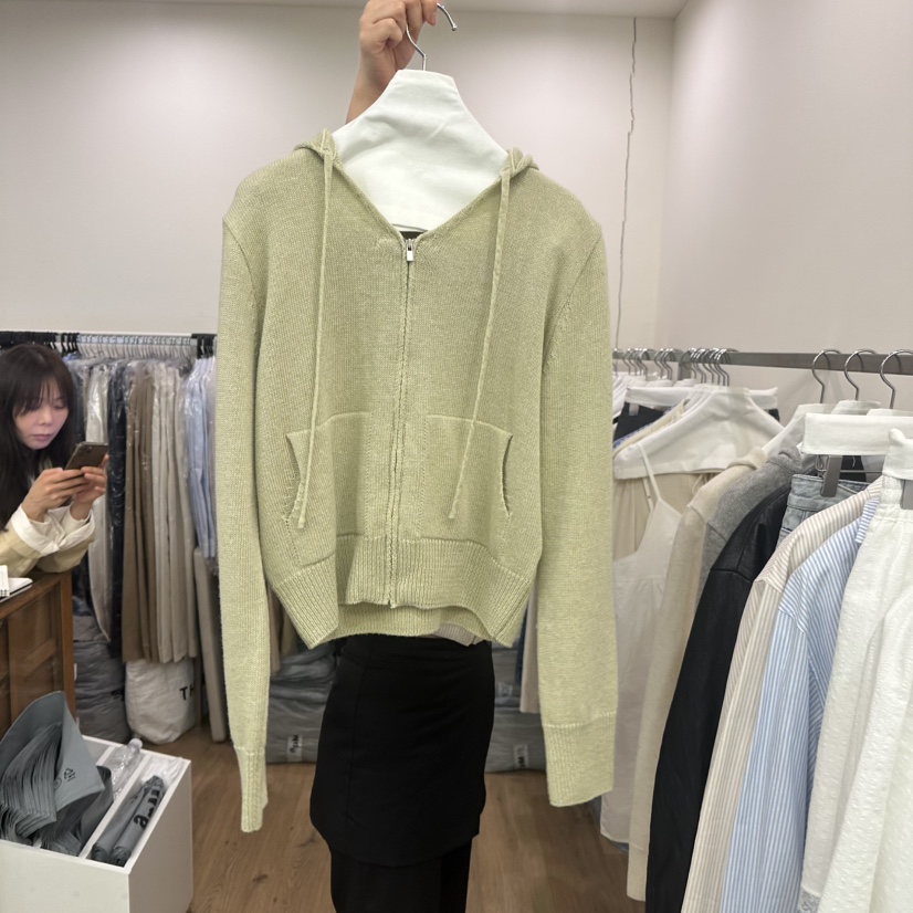 AGO韓國直郵女裝新品休閑真品25春夏推薦職業人氣針織衫兜帽AGO針織衫圖色3