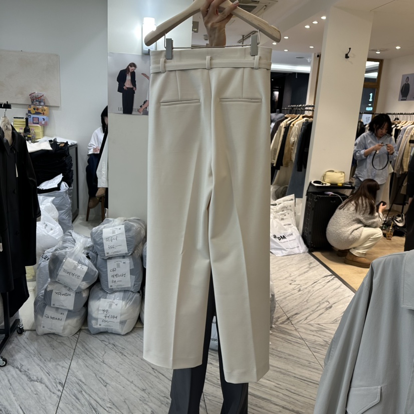 LAMAGIEPIE韓國直郵女裝新品熱賣時尚休閑推薦休閑褲含腰帶LAMAGIE GREY休閑褲