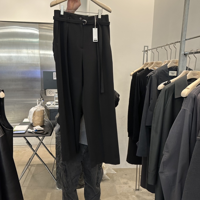 LAMAGIEPIE韓國直郵女裝新品熱賣時尚休閑推薦休閑褲含腰帶LAMAGIE GREY休閑褲圖色3