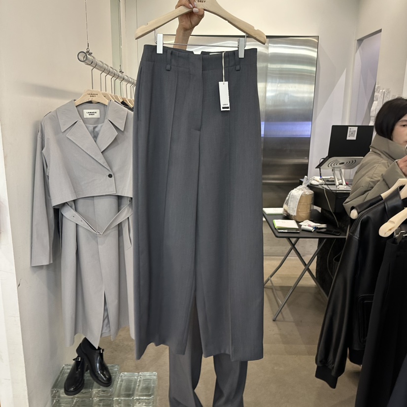 LAMAGIEPIE直郵韓國代購女裝新款25春夏真品時尚人氣休閑褲LAMAGIE GREY休閑褲